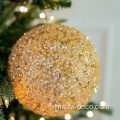 6 '' Sequin Bead Champagne Glitter Ball Hiasan Krismas